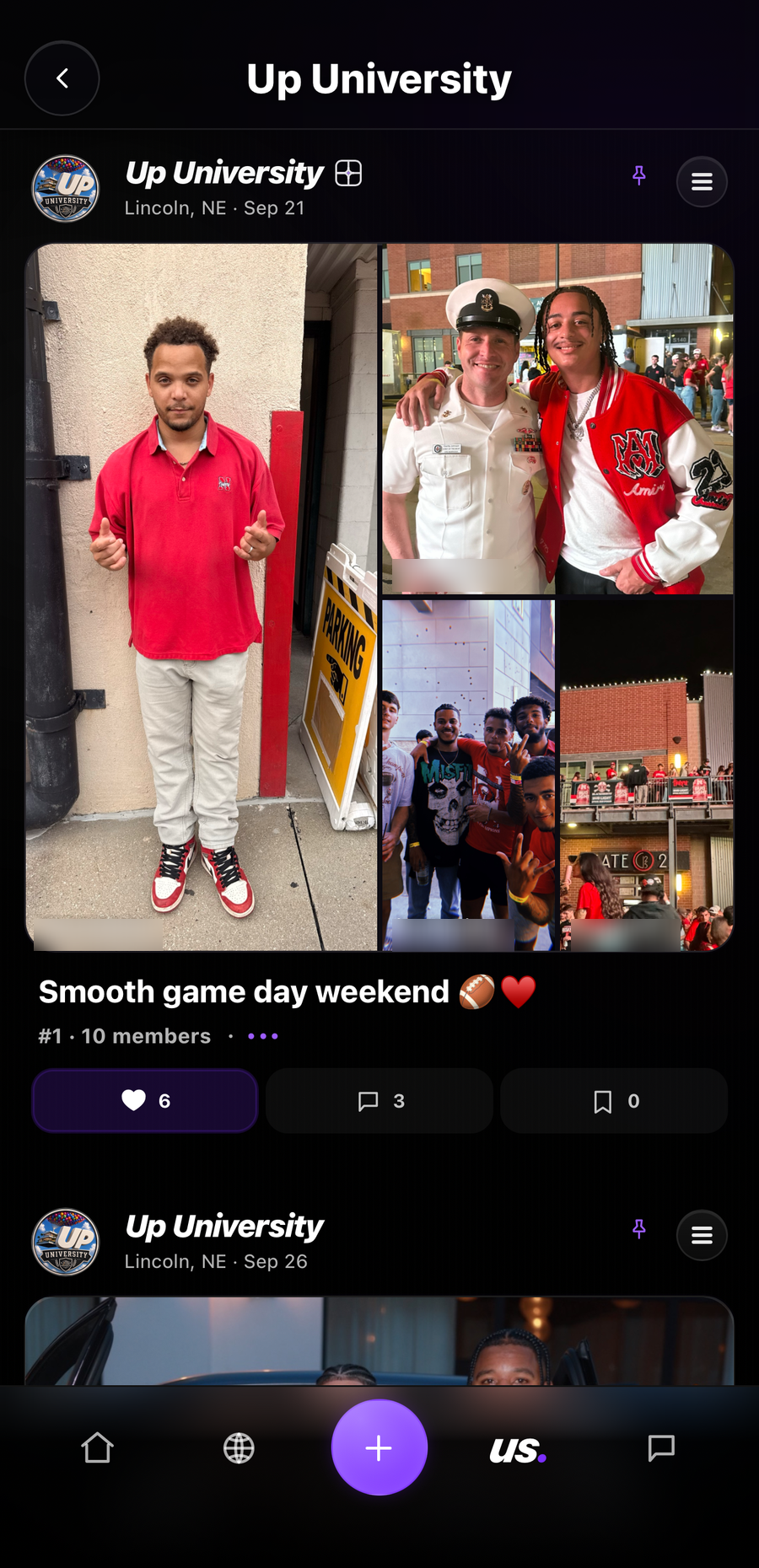 A Create Together post in WE: one post made from photos added by different members of the group