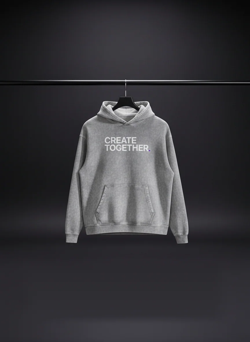 Create Together Hoodie in Silver Wash