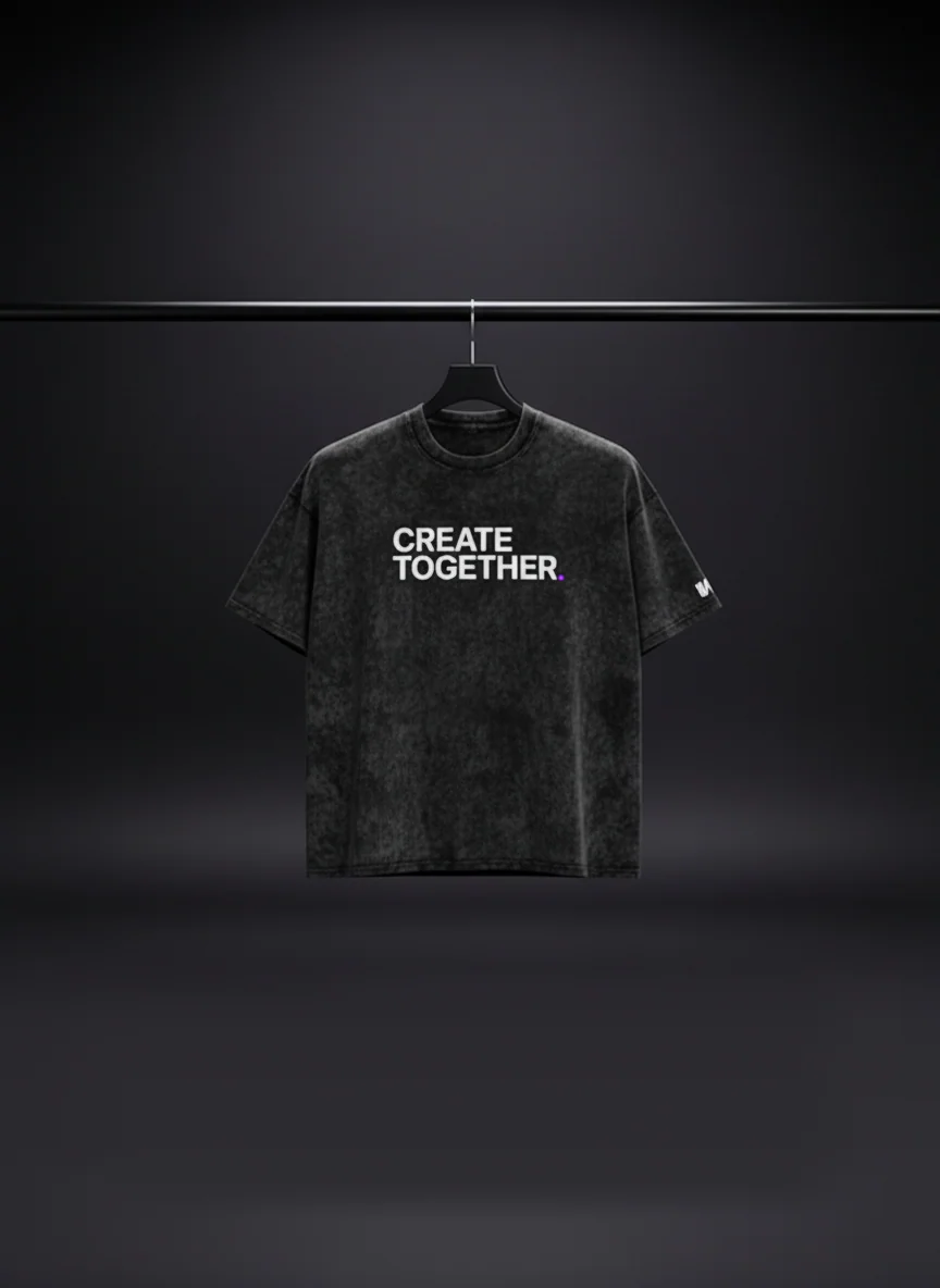 Create Together Washed Tee in Black Fade