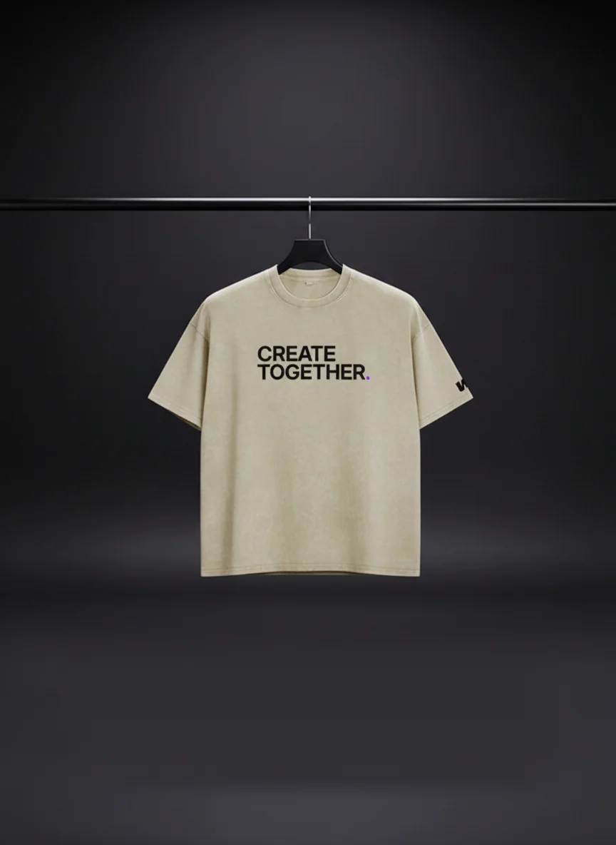 Create Together Washed Tee in Desert Stone