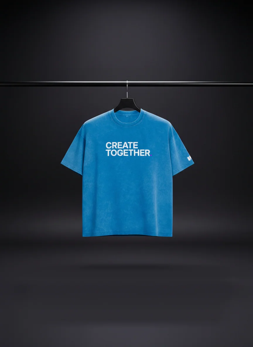 Create Together Washed Tee in Electric Blue
