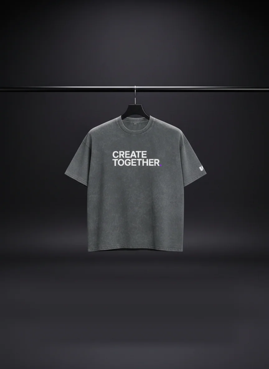 Create Together Washed Tee in Graphite