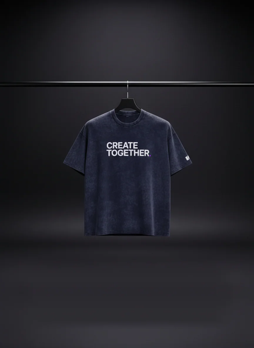 Create Together Washed Tee in Midnight Navy