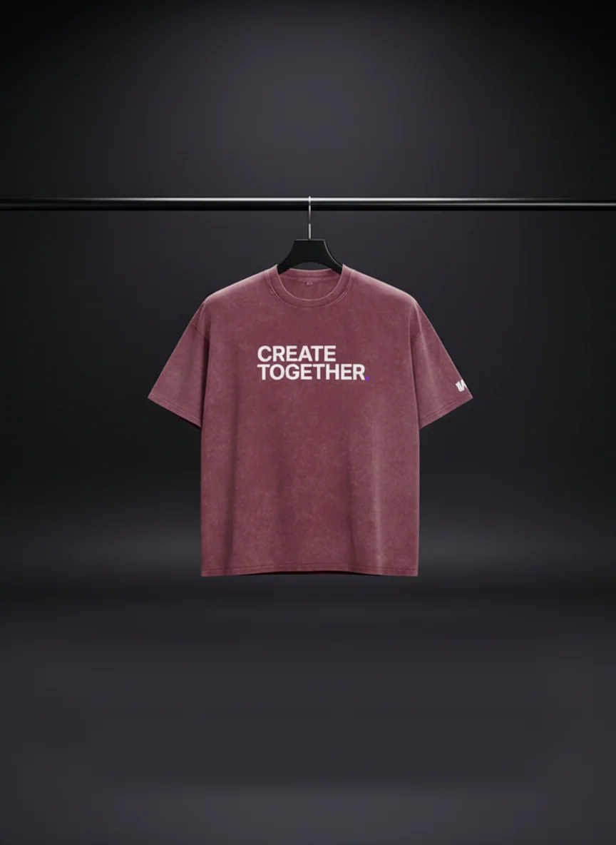 Create Together Washed Tee in Vintage Wine