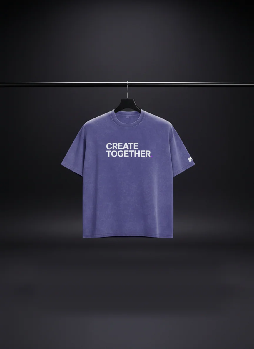 Create Together Washed Tee in Ultraviolet