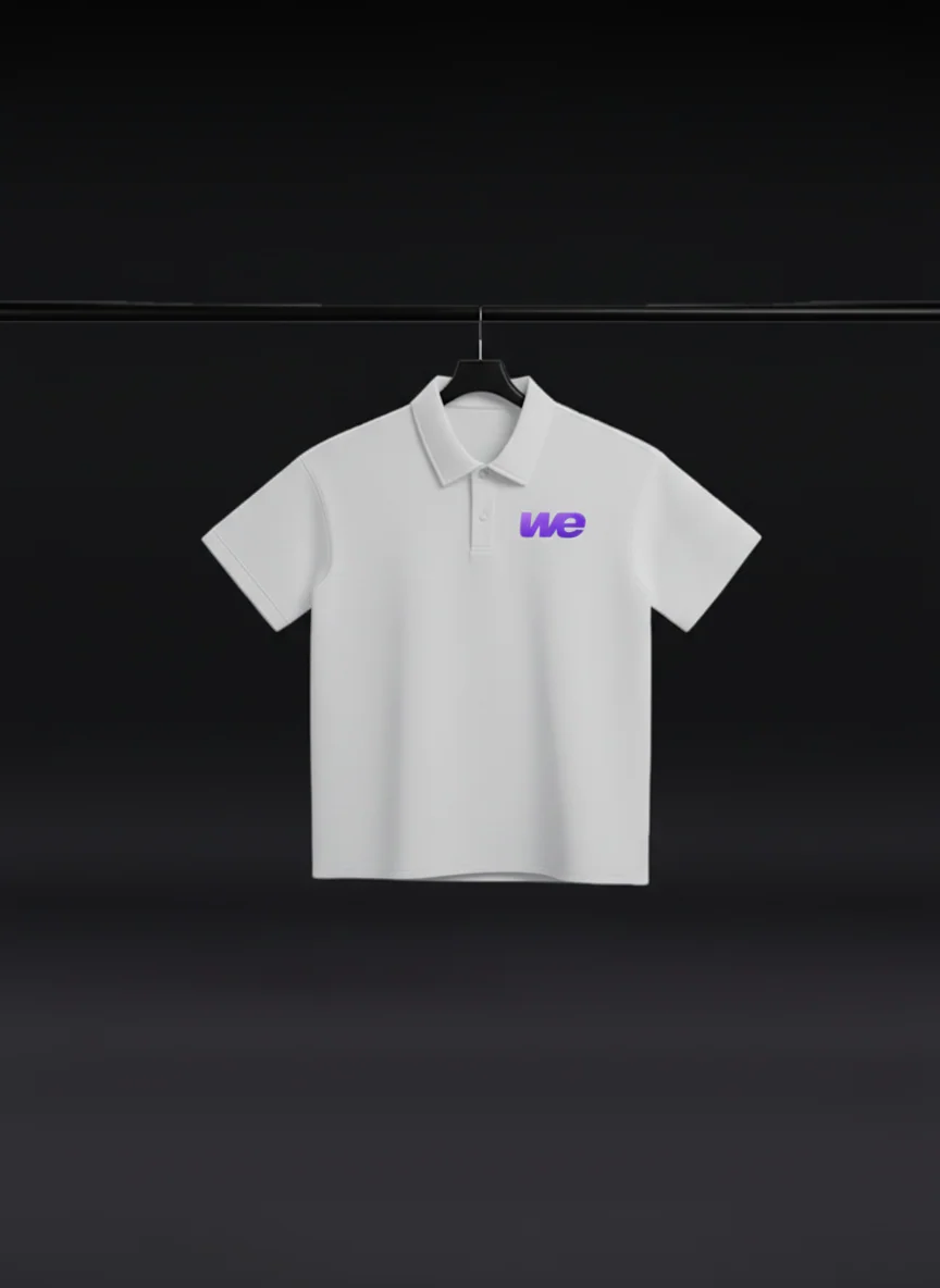 WE Club Polo in White Violet