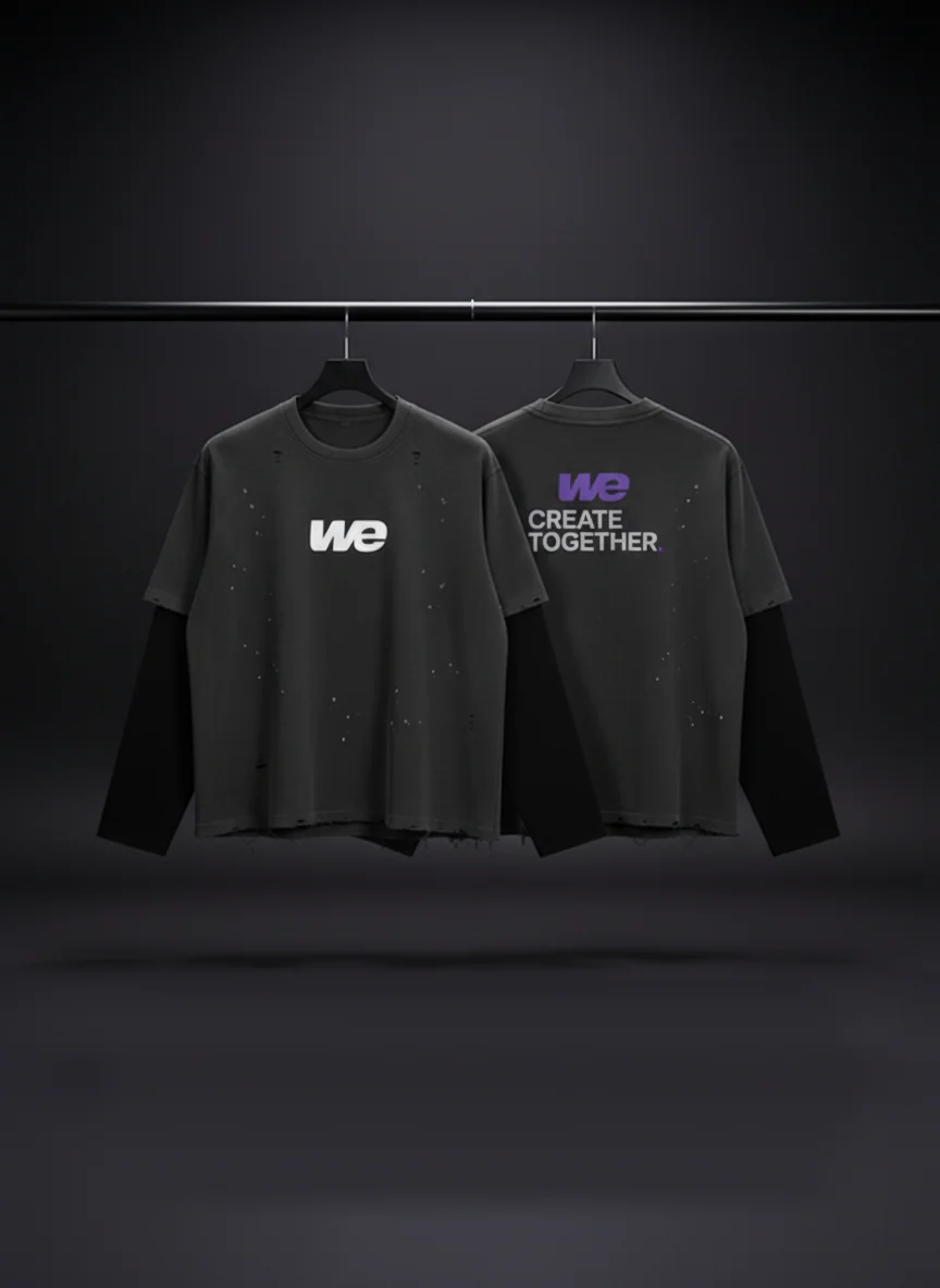 WE Double Layer Tee in Iron Layer
